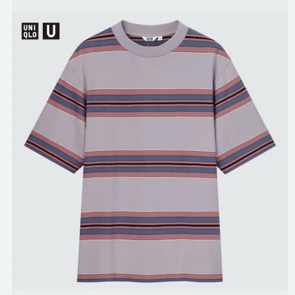 UNIQLO U Men's Striped purple t-shirt - L - Picture 1 of 10